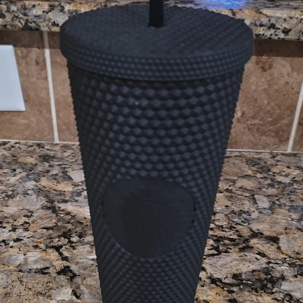 Starbucks Black Studded Tumbler Cup Textured 24oz Coffee & Tea Theme